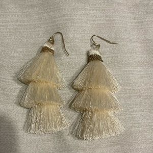 Ivory Tassel Fringe Earrings